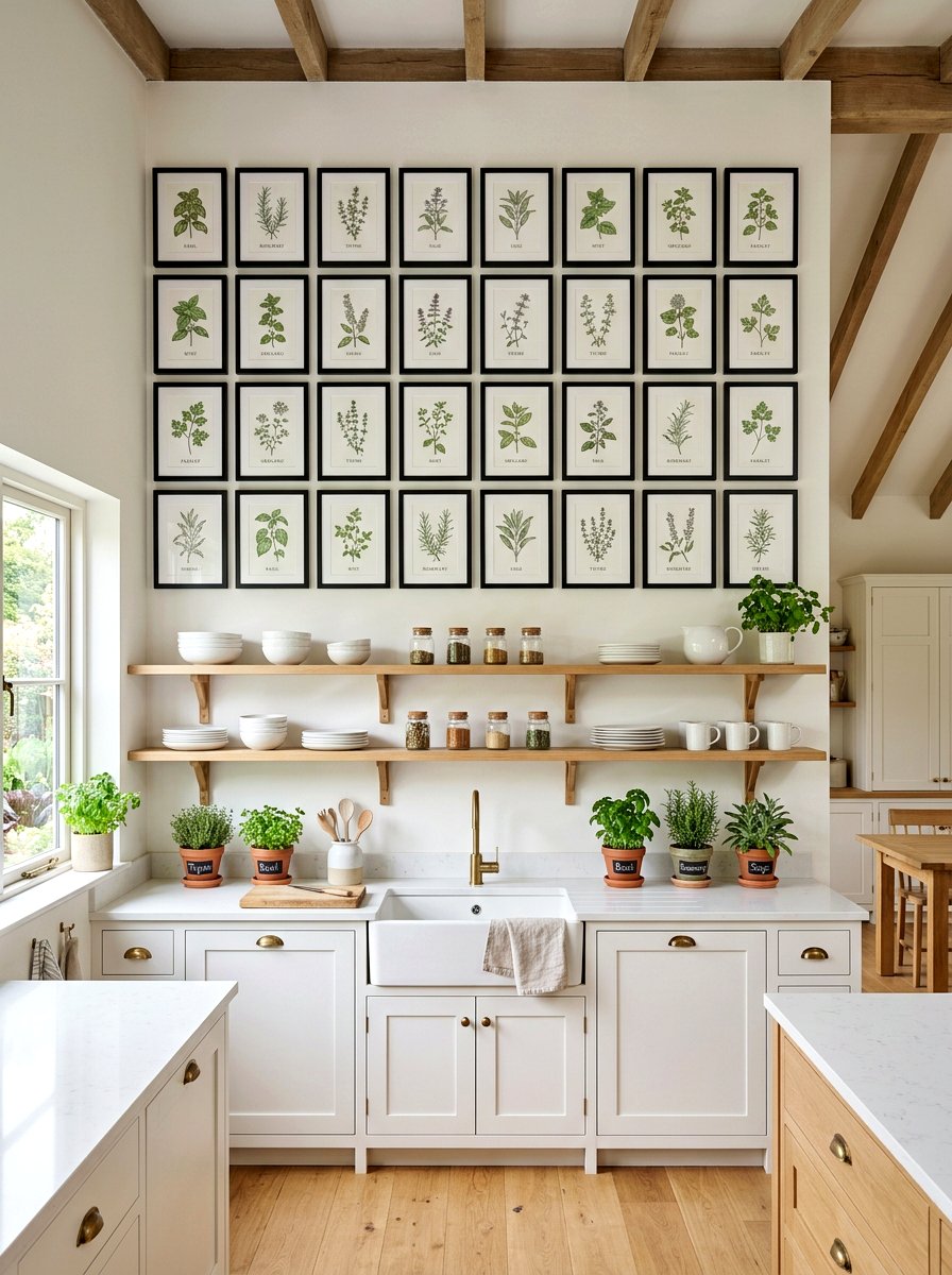Herbarium Display Kitchen - 25 Spring Gallery Wall Ideas