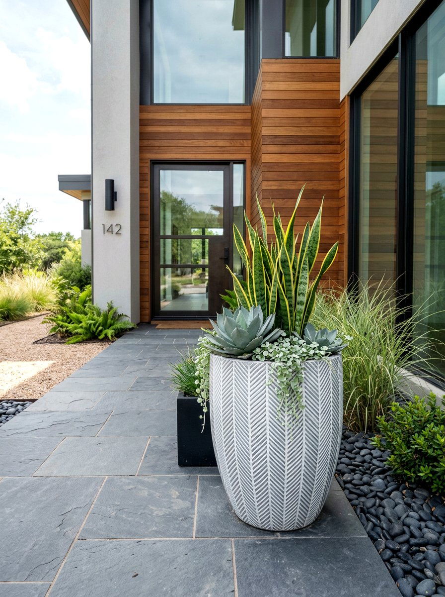 Herringbone Pattern Pot - 25 Spring Planter Painting Ideas