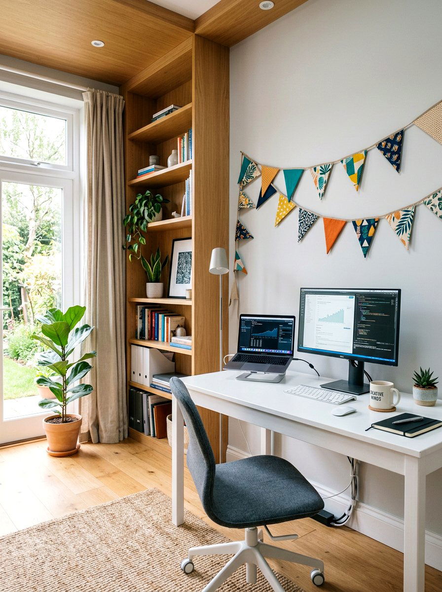 Home Office Bunting - 25 Spring Fabric Bunting Ideas