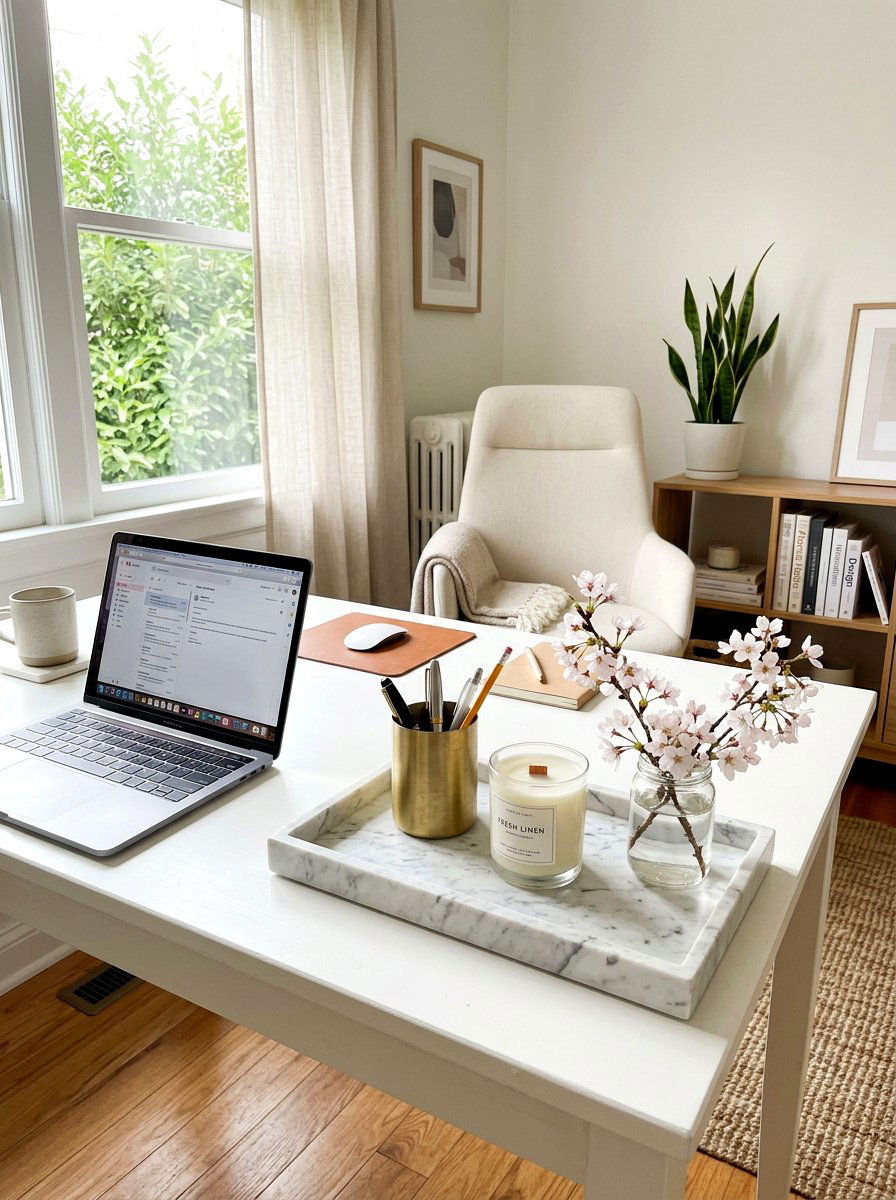 Home Office Desk Marble Tray - 25 Spring Marble Tray Decor Ideas