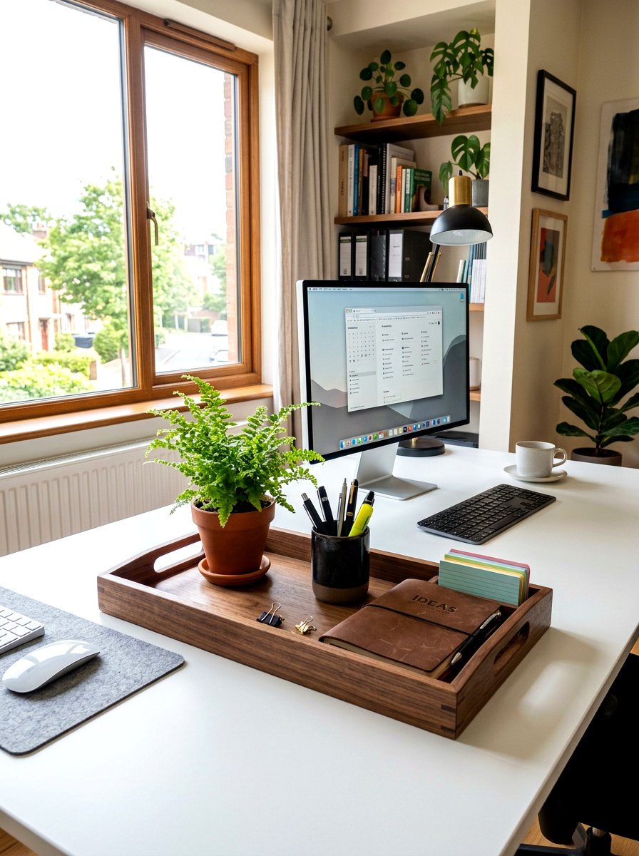 Home Office Desk Tray - 25 Spring Wooden Tray Decor Ideas