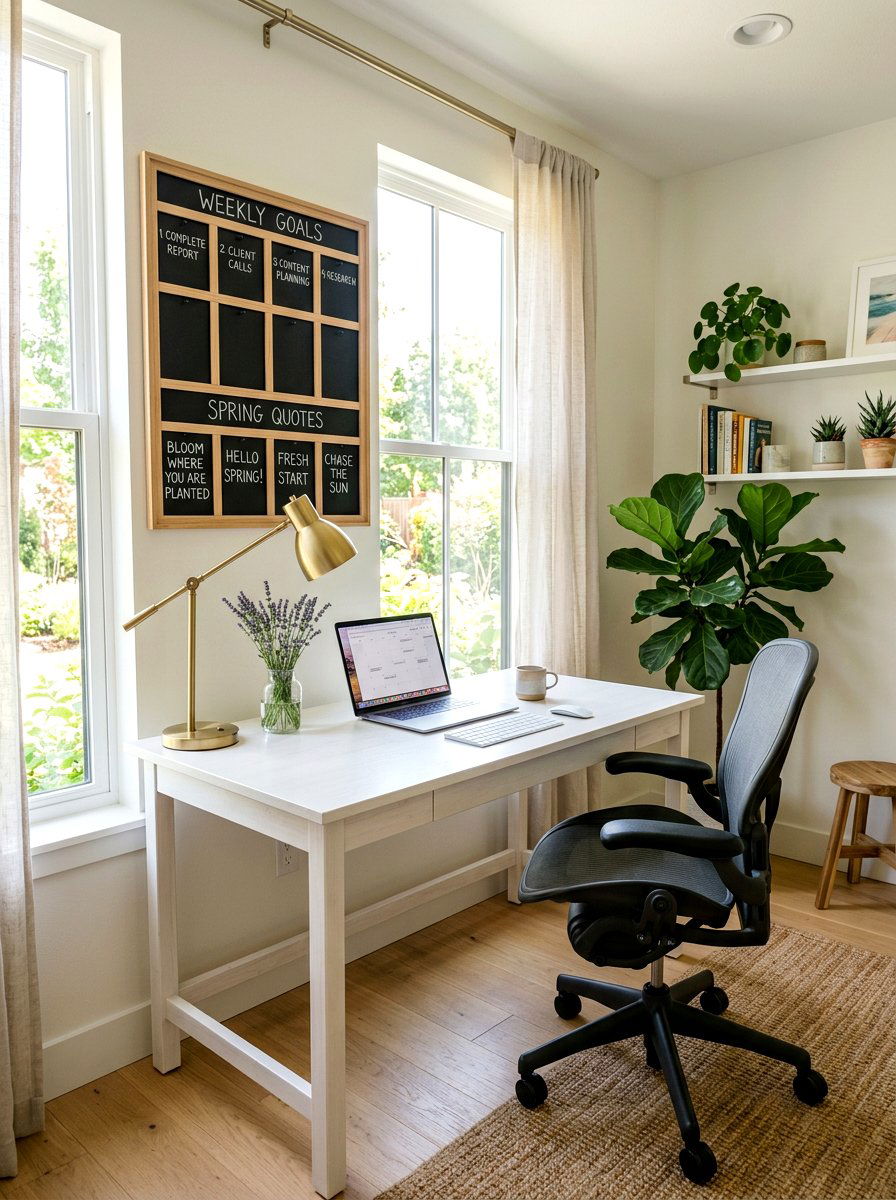 Home Office Workspace Decor - 25 Spring Chalkboard Sign Ideas