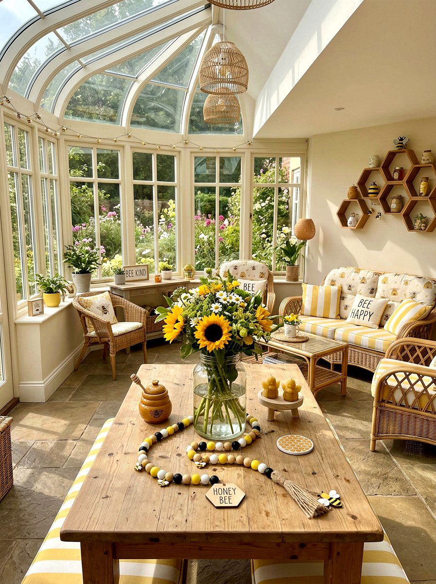 Honey Bee Wood Bead Garland - 25 Spring Bead Garland Ideas