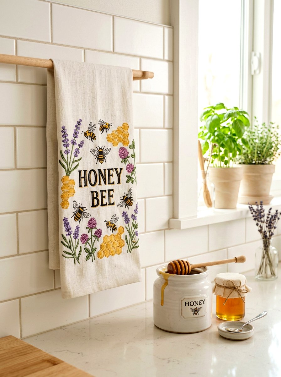 Honey Bee - 25 Spring Dish Towel Ideas