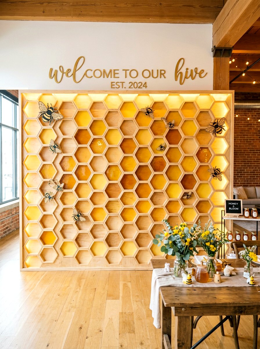 Honeybee Hive Backdrop - 25 Spring Photo Booth Ideas