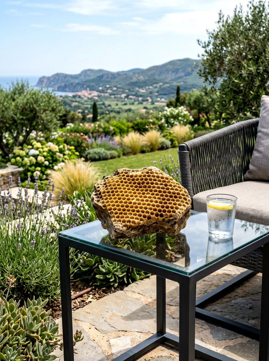 Honeycomb Pattern Rock - 25 Spring Painted Rock Ideas for Garden