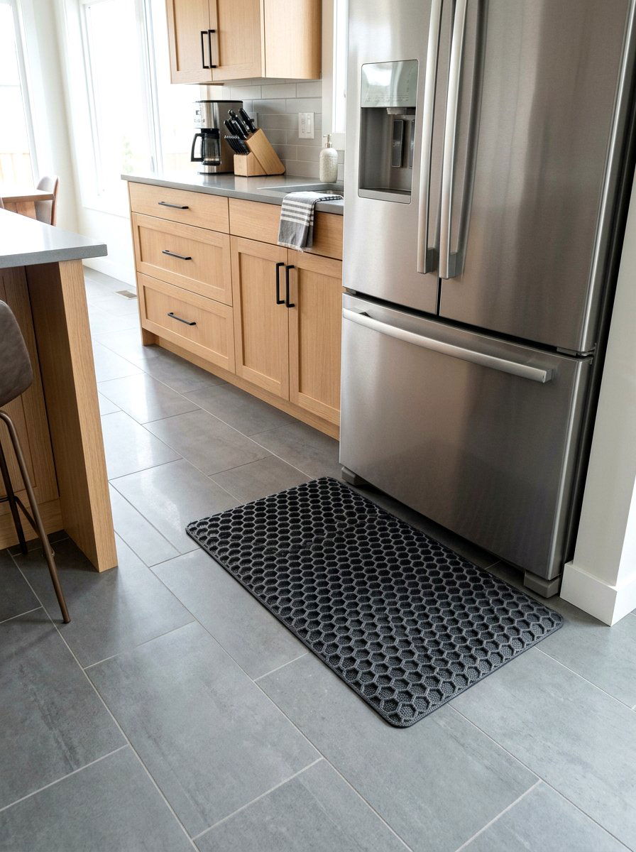 Honeycomb Patterned Floor Mat - 25 Spring Bee Decor Ideas for Kitchen