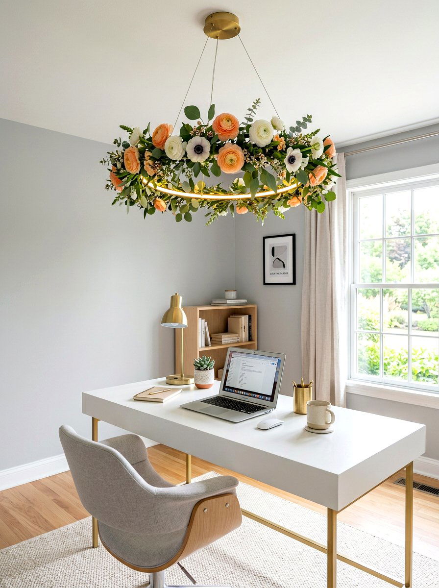 Hoop Floral Chandelier DIY - 25 Spring Flower Chandelier Ideas