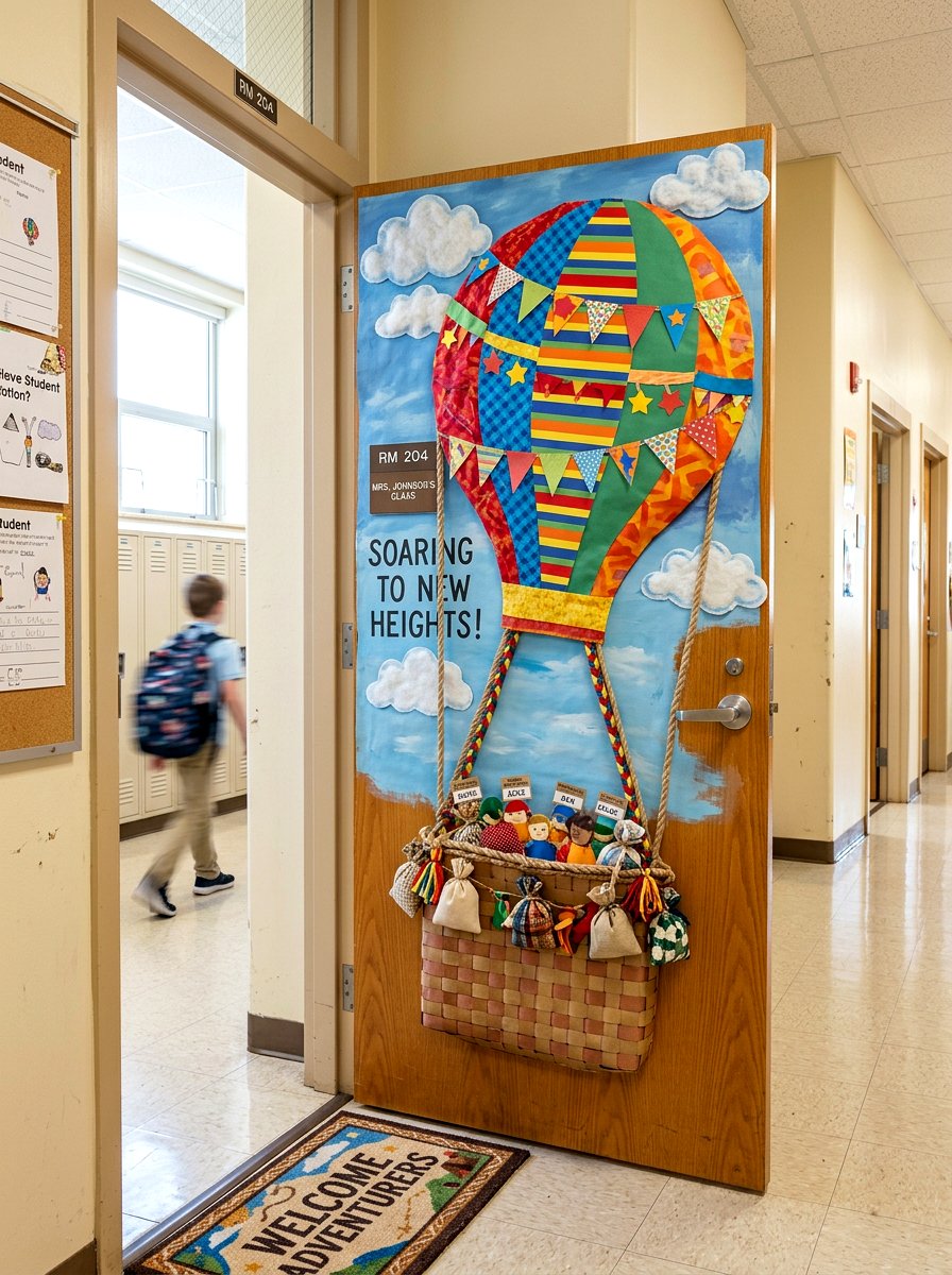 Hot Air Balloon Classroom Door - 25 Spring Door Decoration Ideas for Classroom