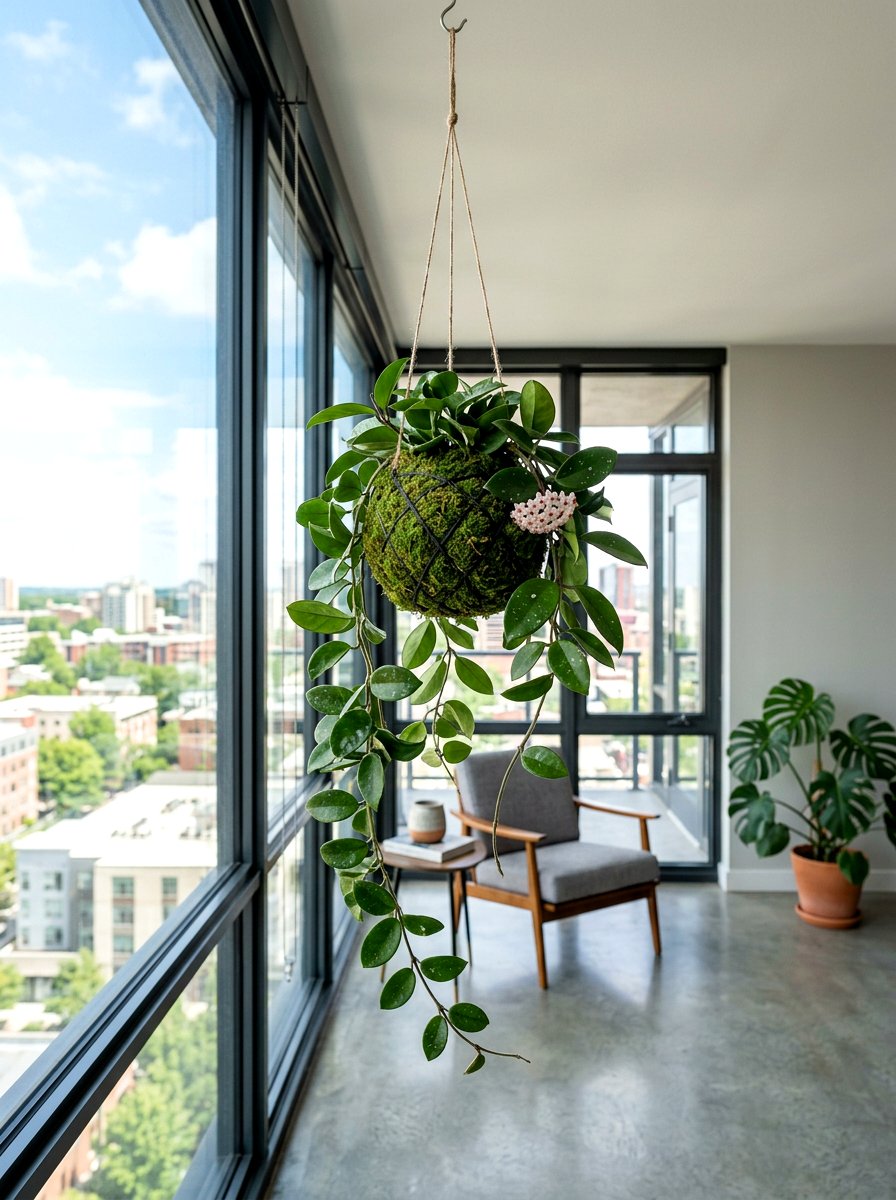 Hoya Wax Plant Kokedama - 25 Spring Kokedama Ideas