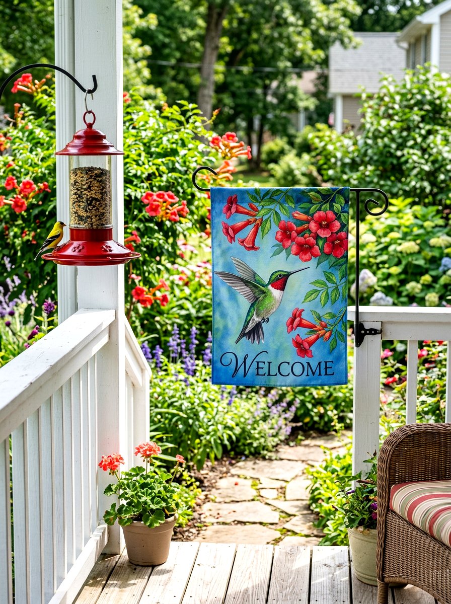 Hummingbird Garden Flag - 25 Spring Garden Flag Ideas