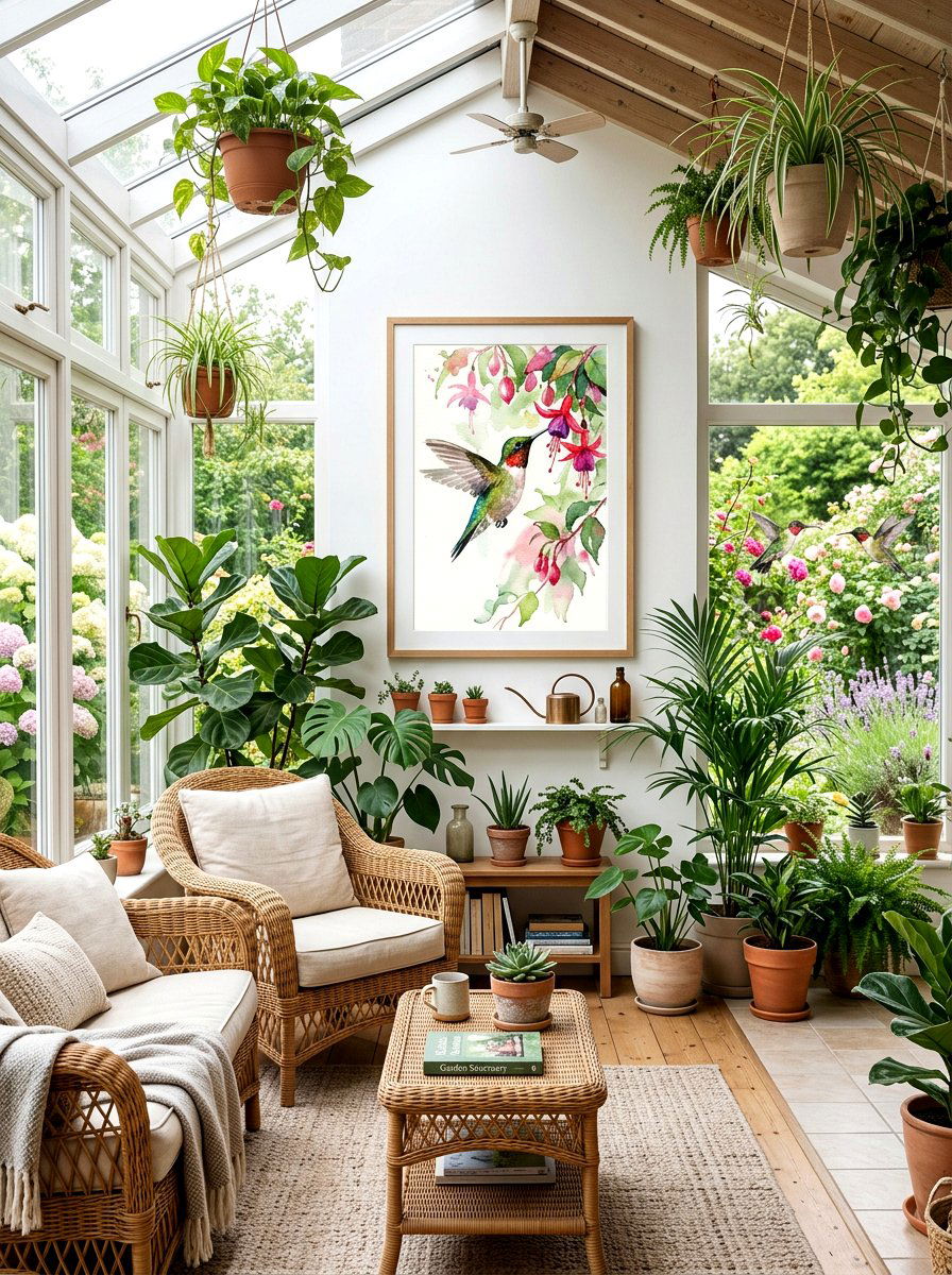 Hummingbird Nectar Feeding - 25 Spring Watercolor Art Ideas