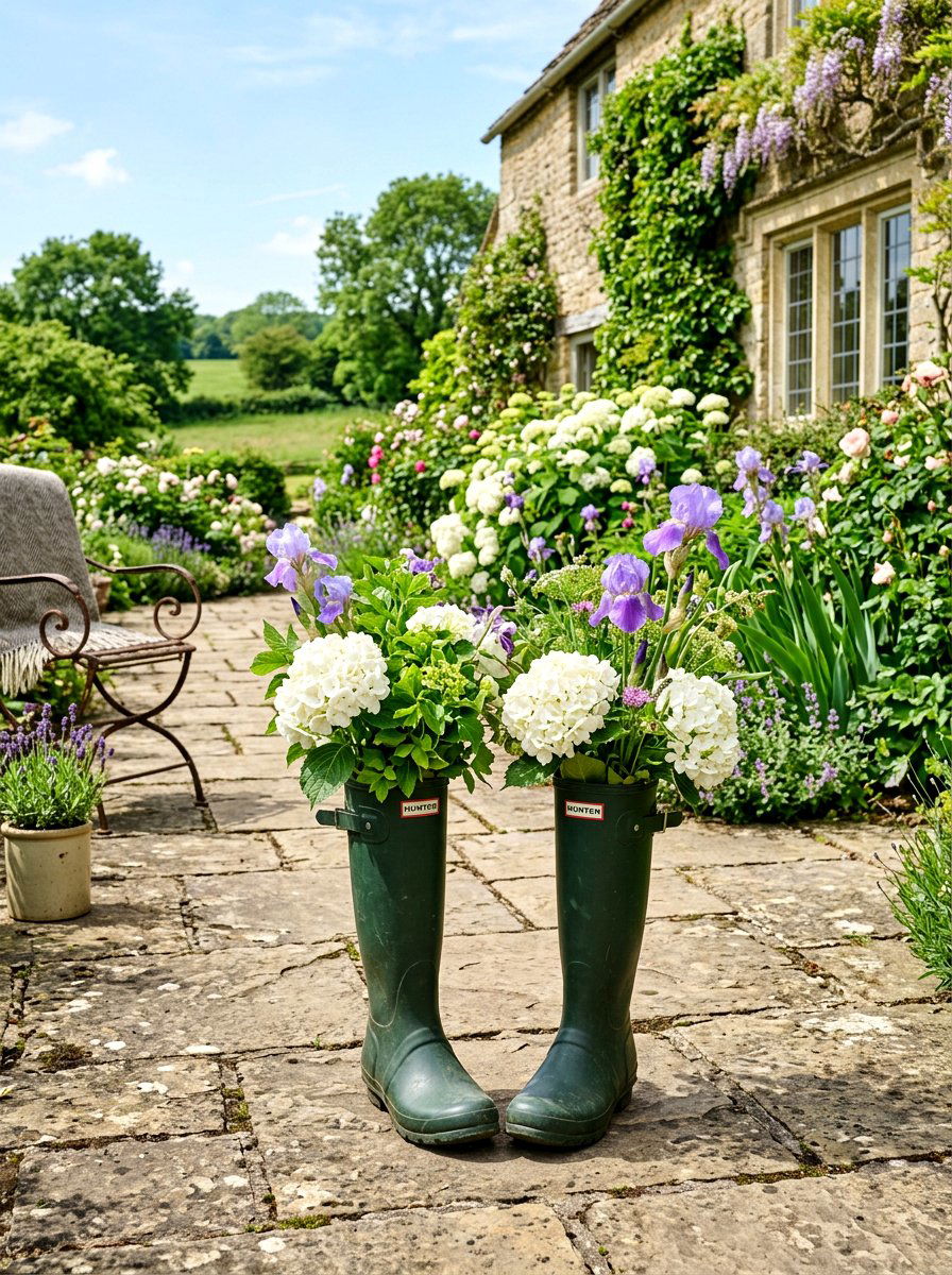 25 Spring Rain Boot Planter Ideas for Your Garden Porch