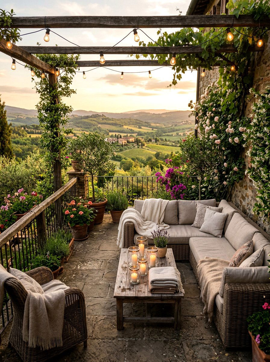 Hurricane Lantern Terrace - 25 Spring French Country Decor Ideas