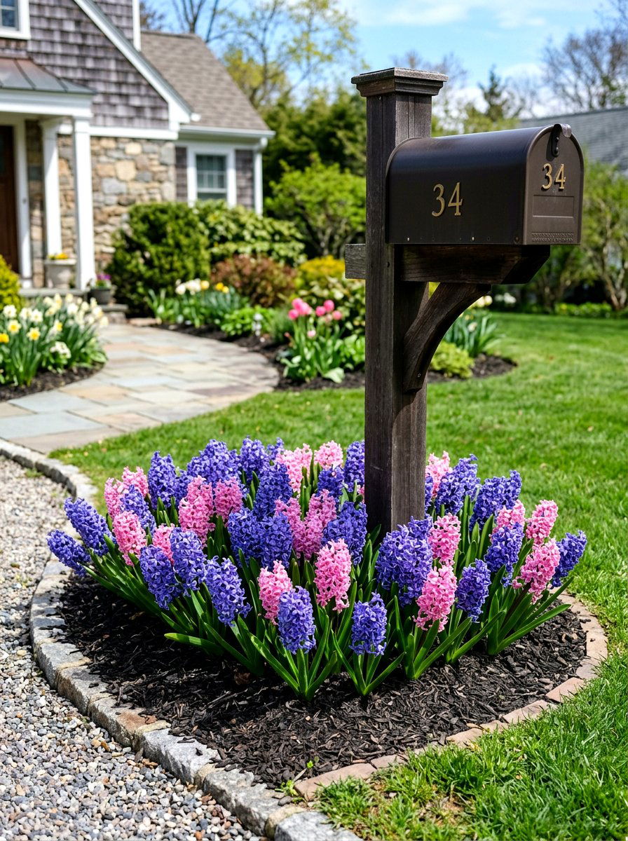 Hyacinth Arrangement - 25 Spring Mailbox Garden Ideas