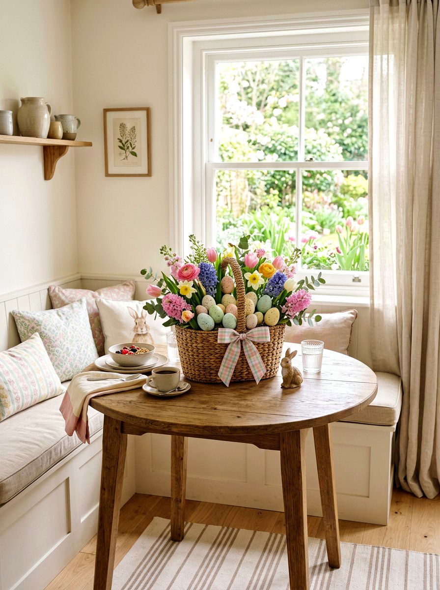 Hyacinth Basket With Easter Eggs - 25 Spring Hyacinth Basket Decor Ideas