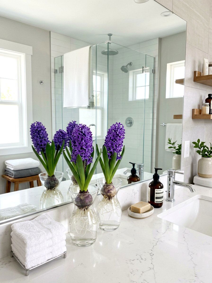 Hyacinth Bulb Jar - 25 Spring Flower Arrangement Ideas