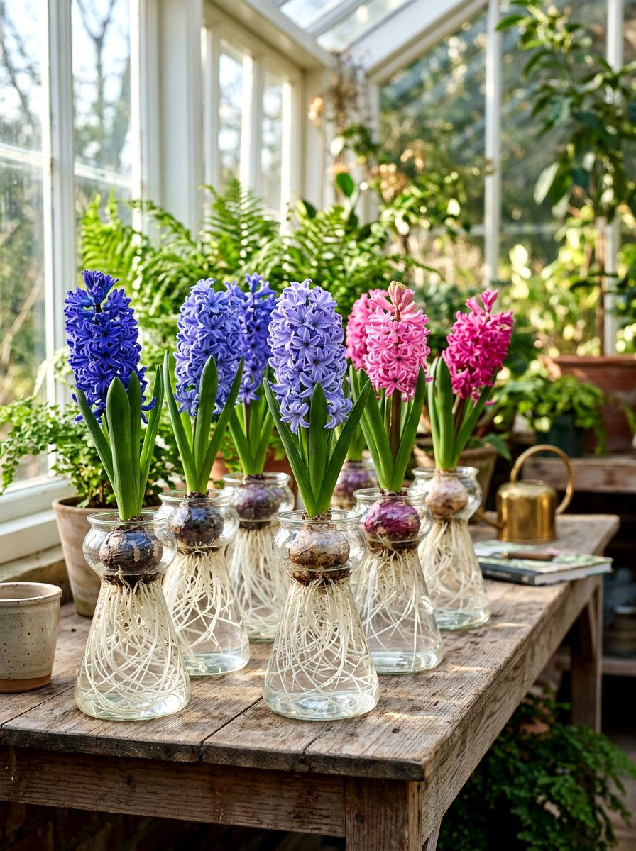 Hyacinth Bulb Jar - 25 Spring Kitchen Windowsill Ideas