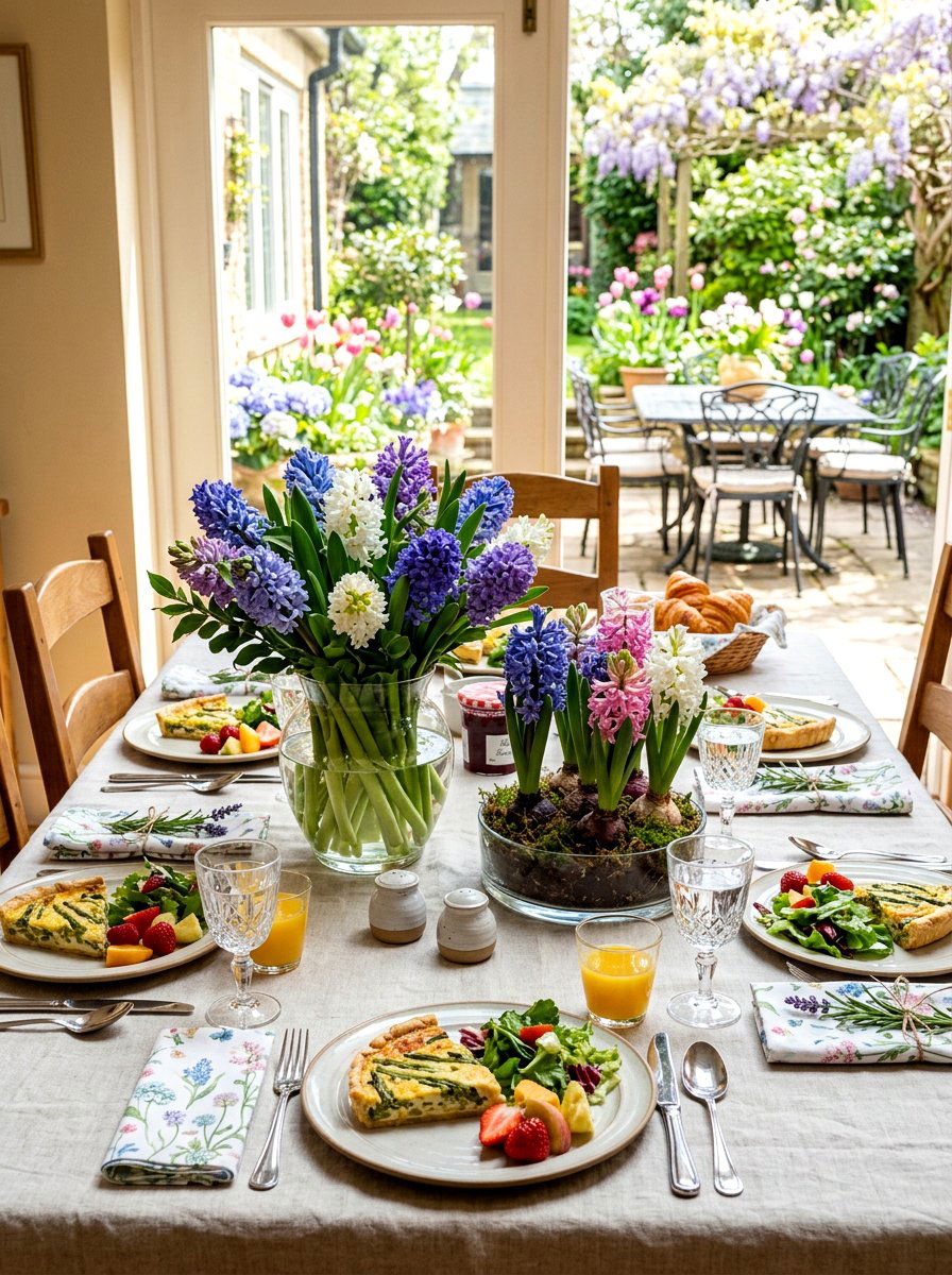 Hyacinth Centerpiece Glass Vase - 25 Spring Hyacinth Bulb Glass Ideas