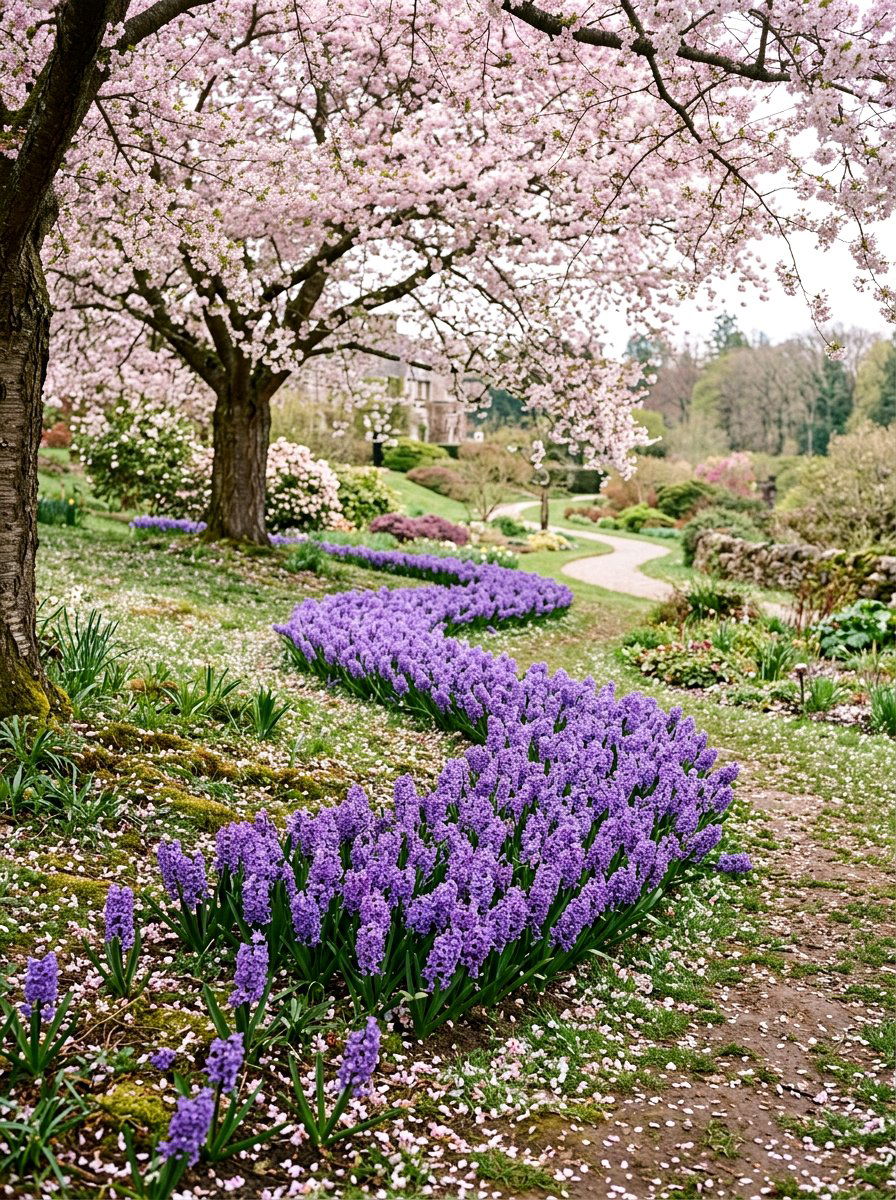 Hyacinth Flower Bulb Drift - 25 Spring Hyacinth Garden Ideas