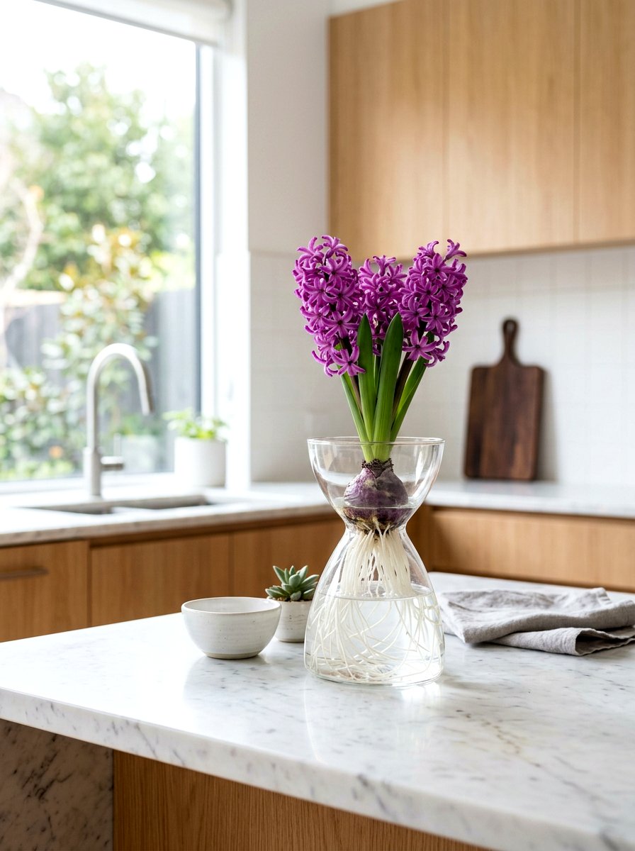 Hyacinth Glass Vase - 25 Spring Forced Bulb Ideas