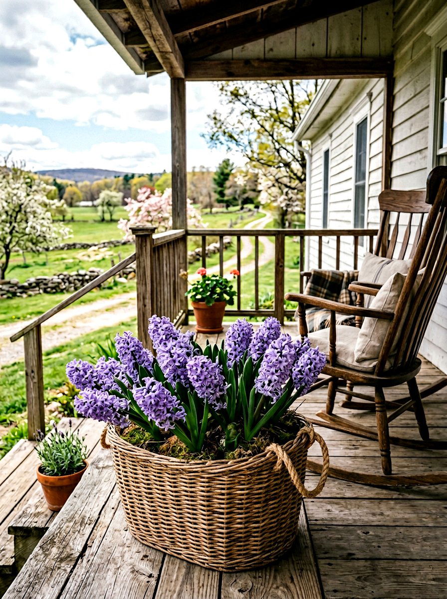 Hyacinth In Wicker Basket - 25 Spring Hyacinth Garden Ideas