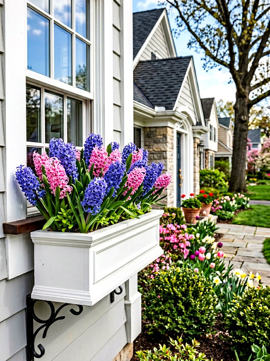 Hyacinth Window Planter - 25 Spring Window Box Planter Ideas