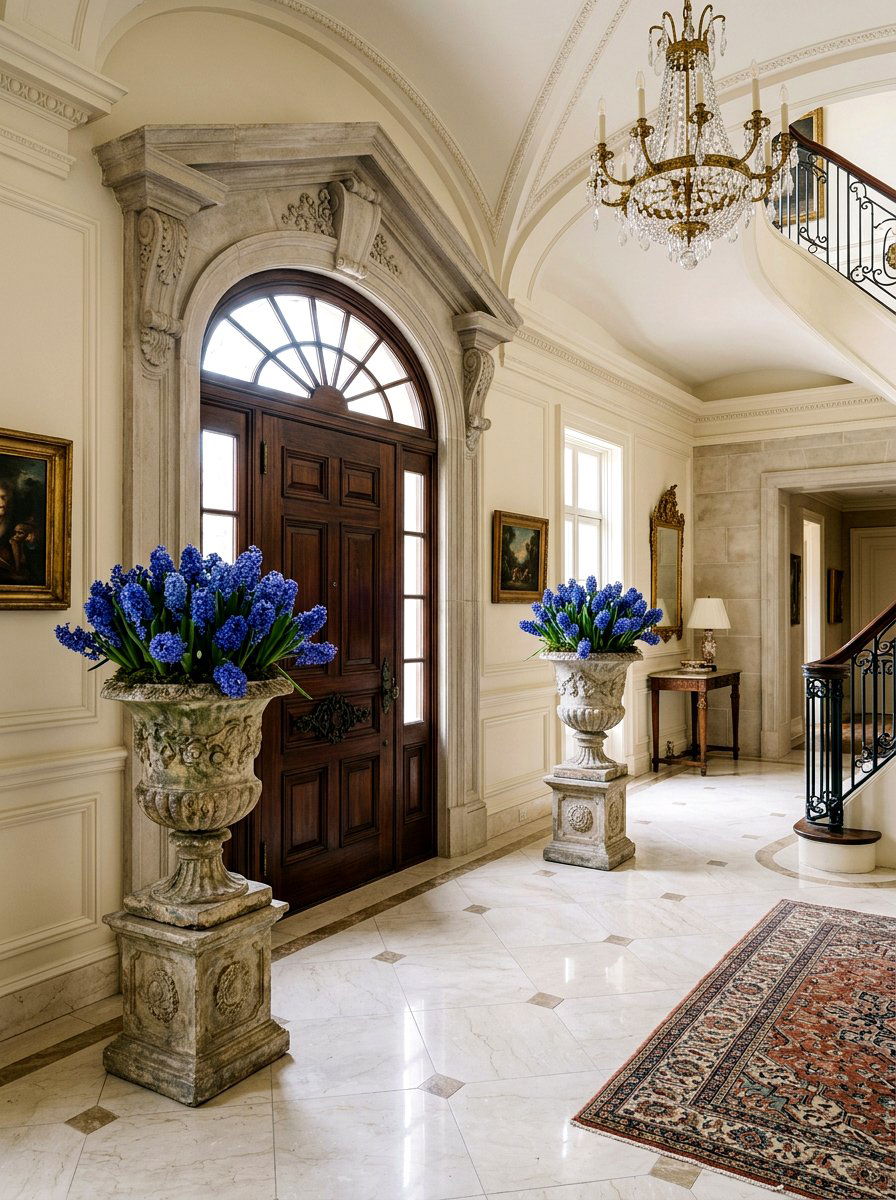 Hyacinths In Antique Urns - 25 Spring Forced Bulb Ideas