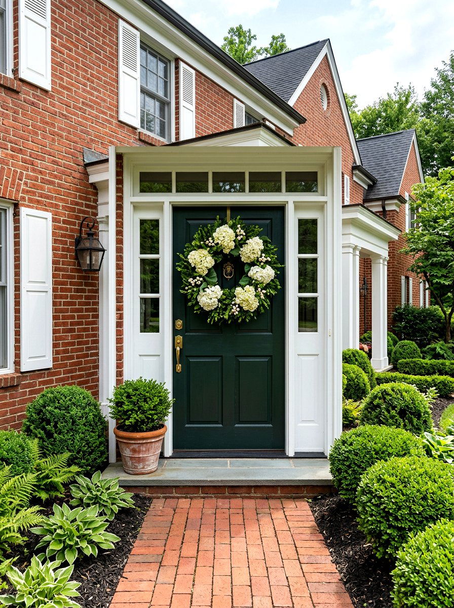 Hydrangea Boxwood Greenery - 25 Spring Hydrangea Wreath Ideas