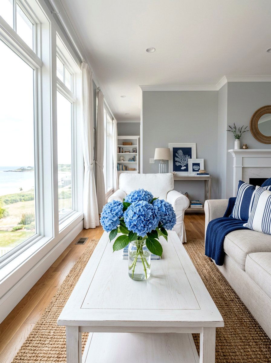 Hydrangea Glass Jar - 25 Spring Flower Arrangement Ideas