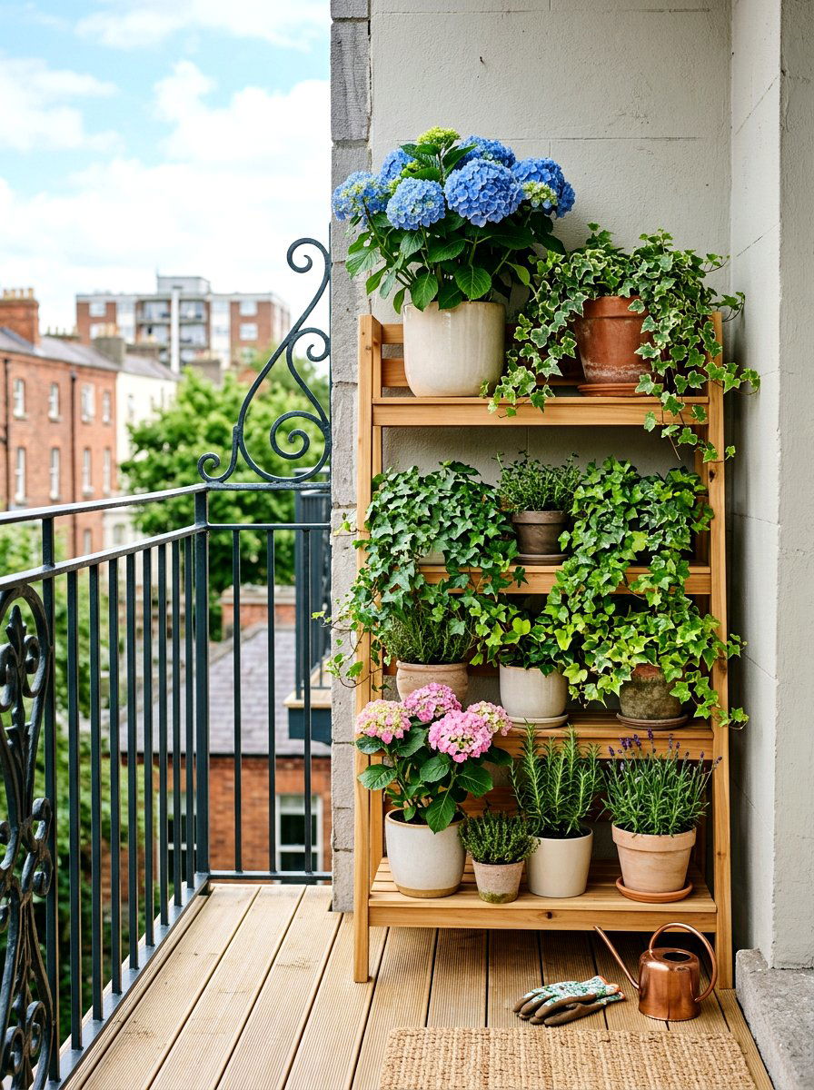 Hydrangea Ivy Tiered Stand - 25 Spring Hydrangea Planter Ideas
