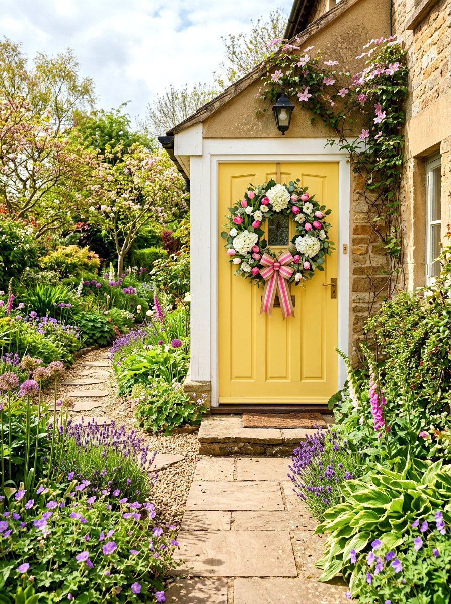 Hydrangea Tulip Mix - 25 Spring Hydrangea Wreath Ideas