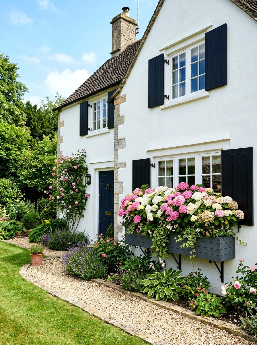 Hydrangea Window Box - 25 Spring Hydrangea Planter Ideas
