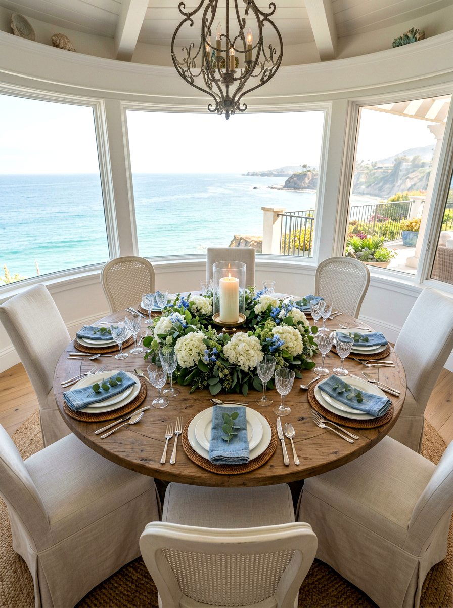 Hydrangea Wreath Table Decor - 25 Spring Hydrangea Centerpiece Ideas