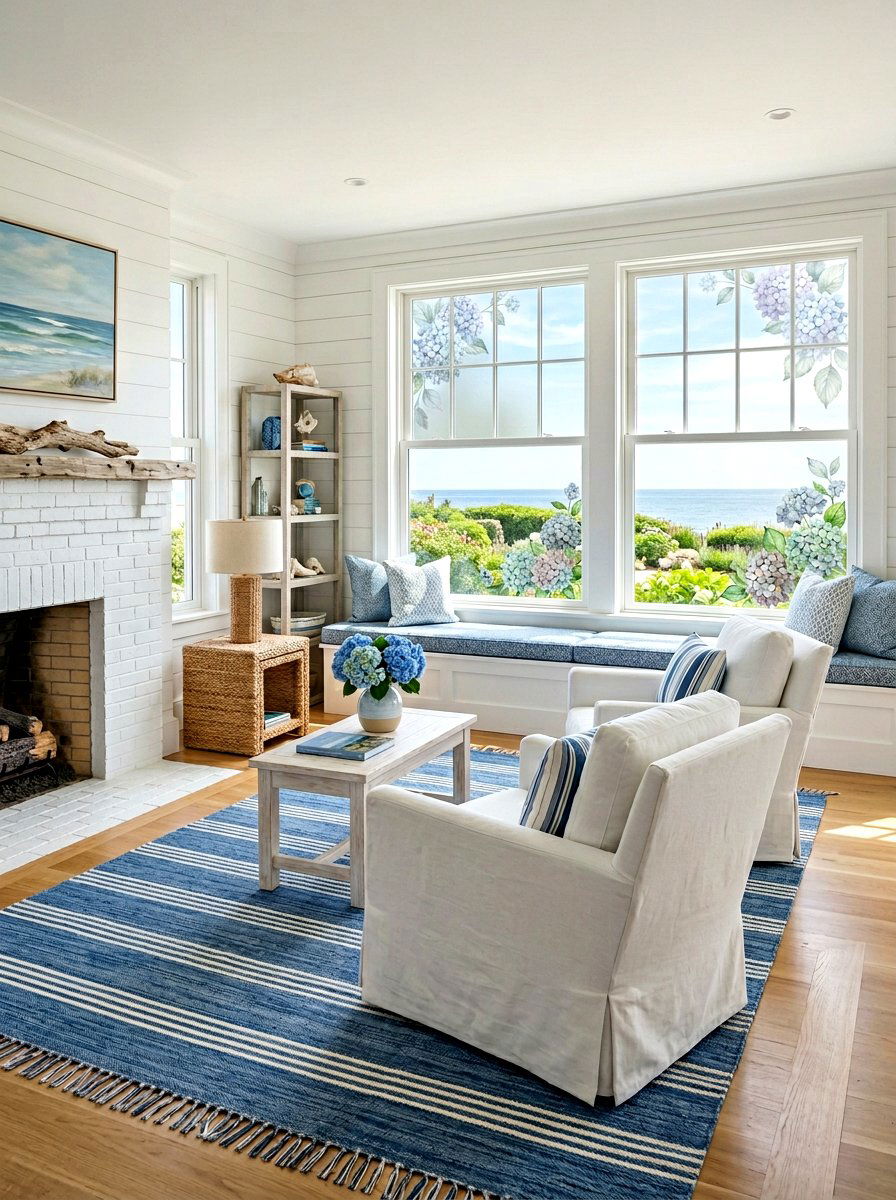 Hydrangea window clings - 25 Spring Window Cling Ideas