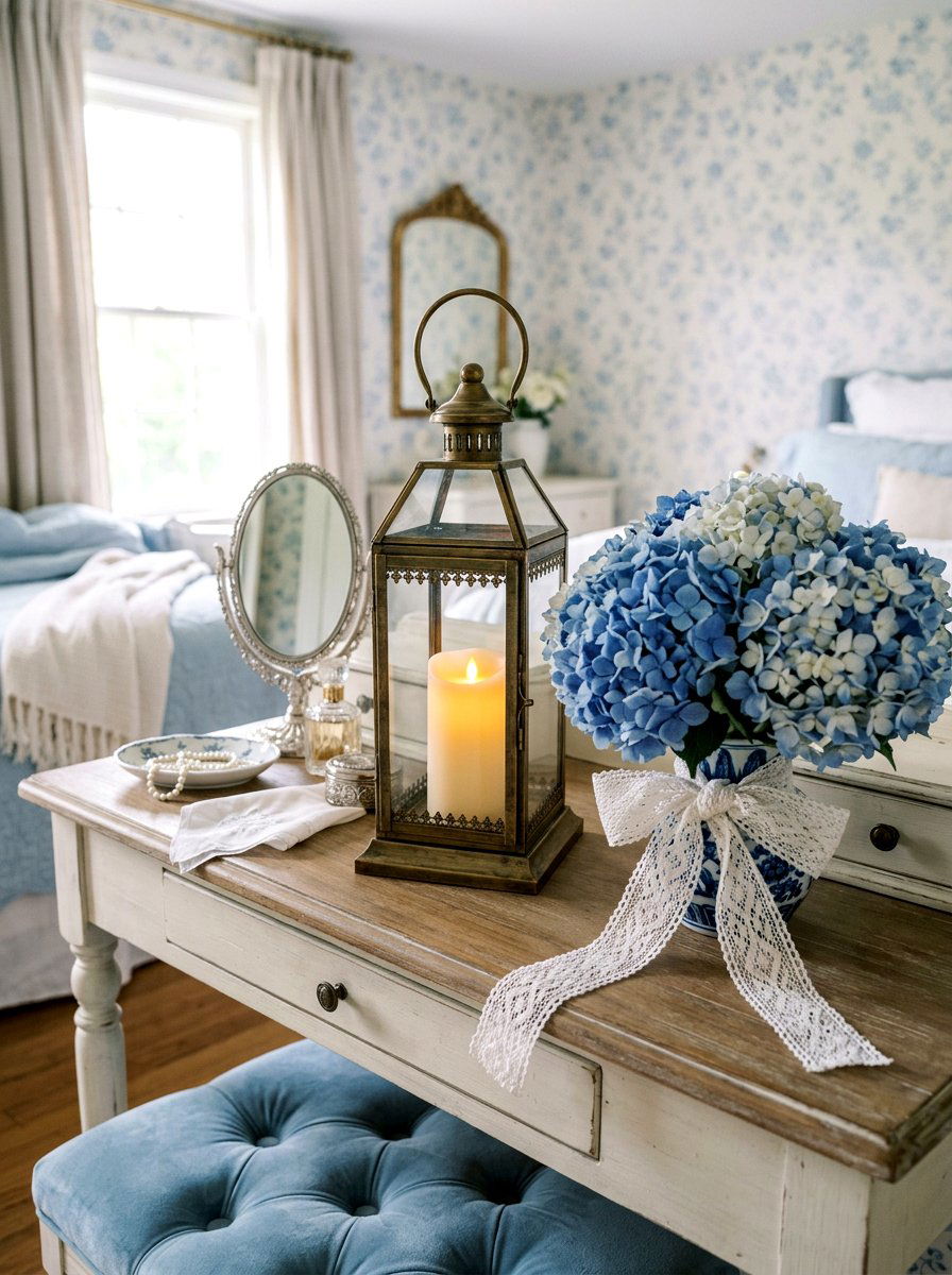 Hydrangeas And Lace - 25 Spring Lantern Filler Ideas