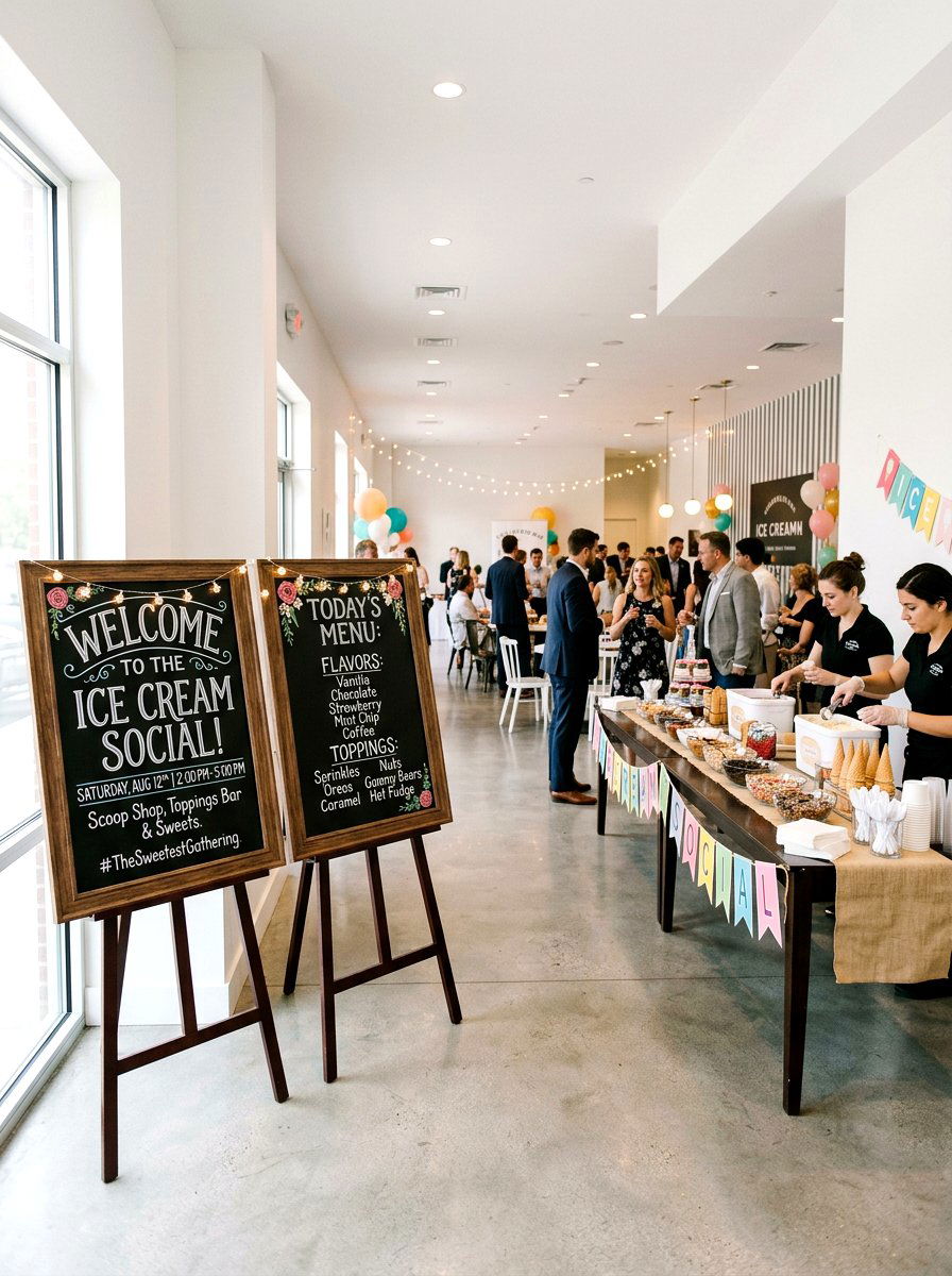 Ice Cream Social Signage - 25 Spring Ice Cream Social Decor Ideas