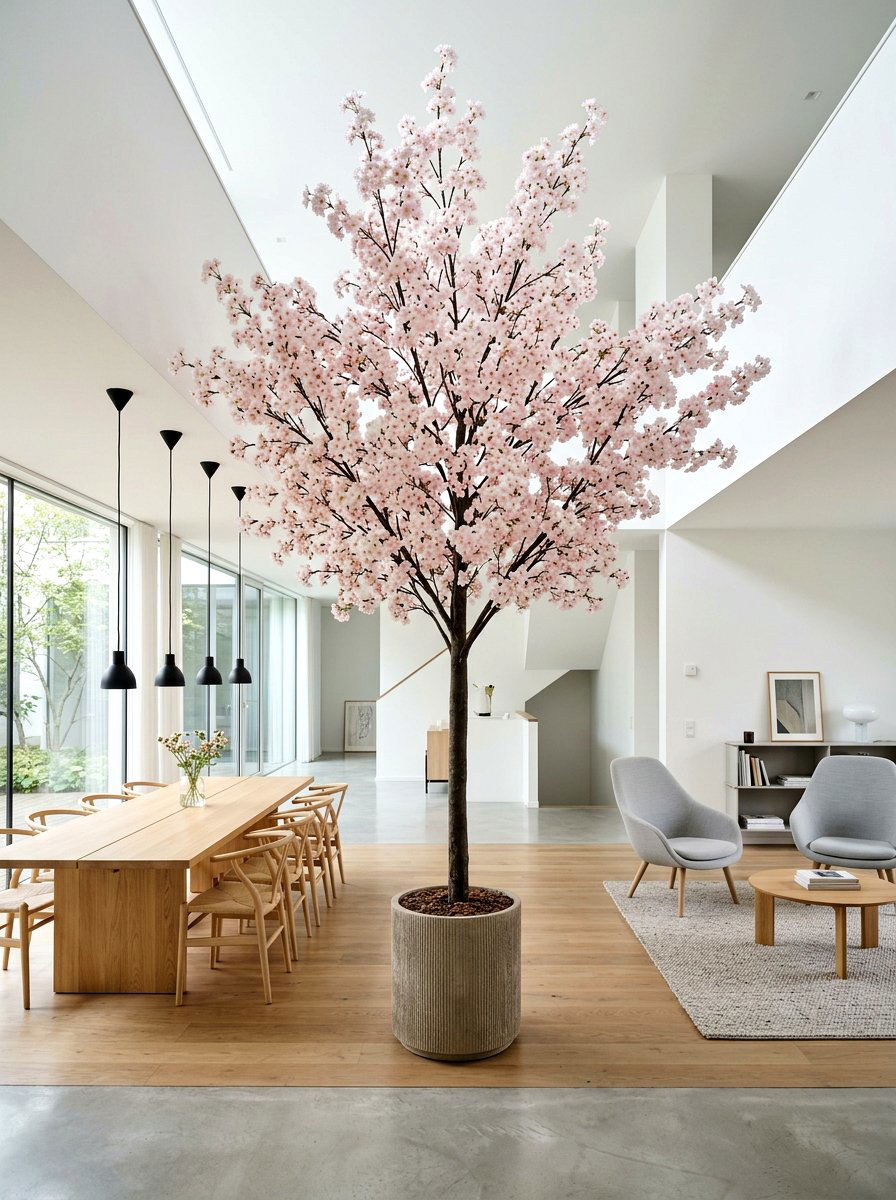 Indoor Cherry Blossom Tree - 25 Spring Cafe Decor Ideas