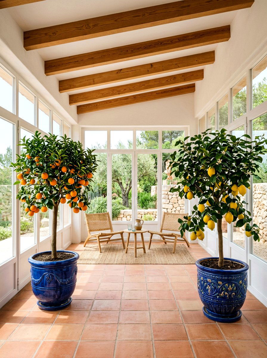 Indoor Citrus Trees - 25 Spring Enclosed Porch Decor Ideas