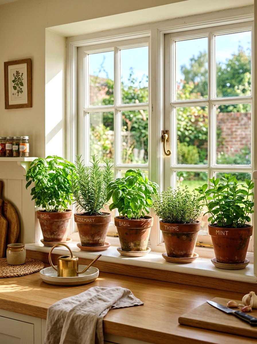 Indoor Herb Garden - 25 Spring Cottage Decor Ideas