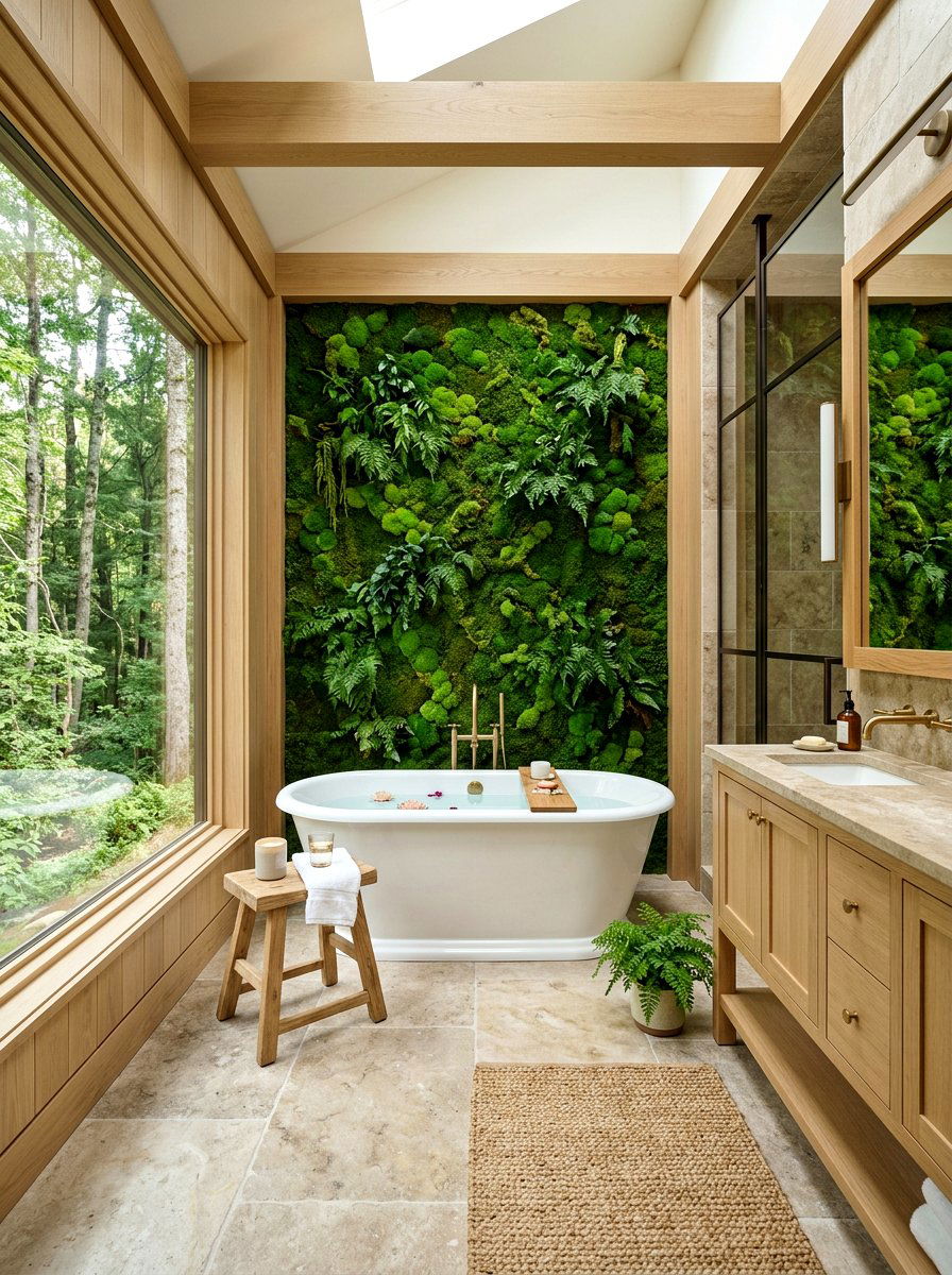 Indoor Moss Wall - 25 Spring Spa Decor Ideas