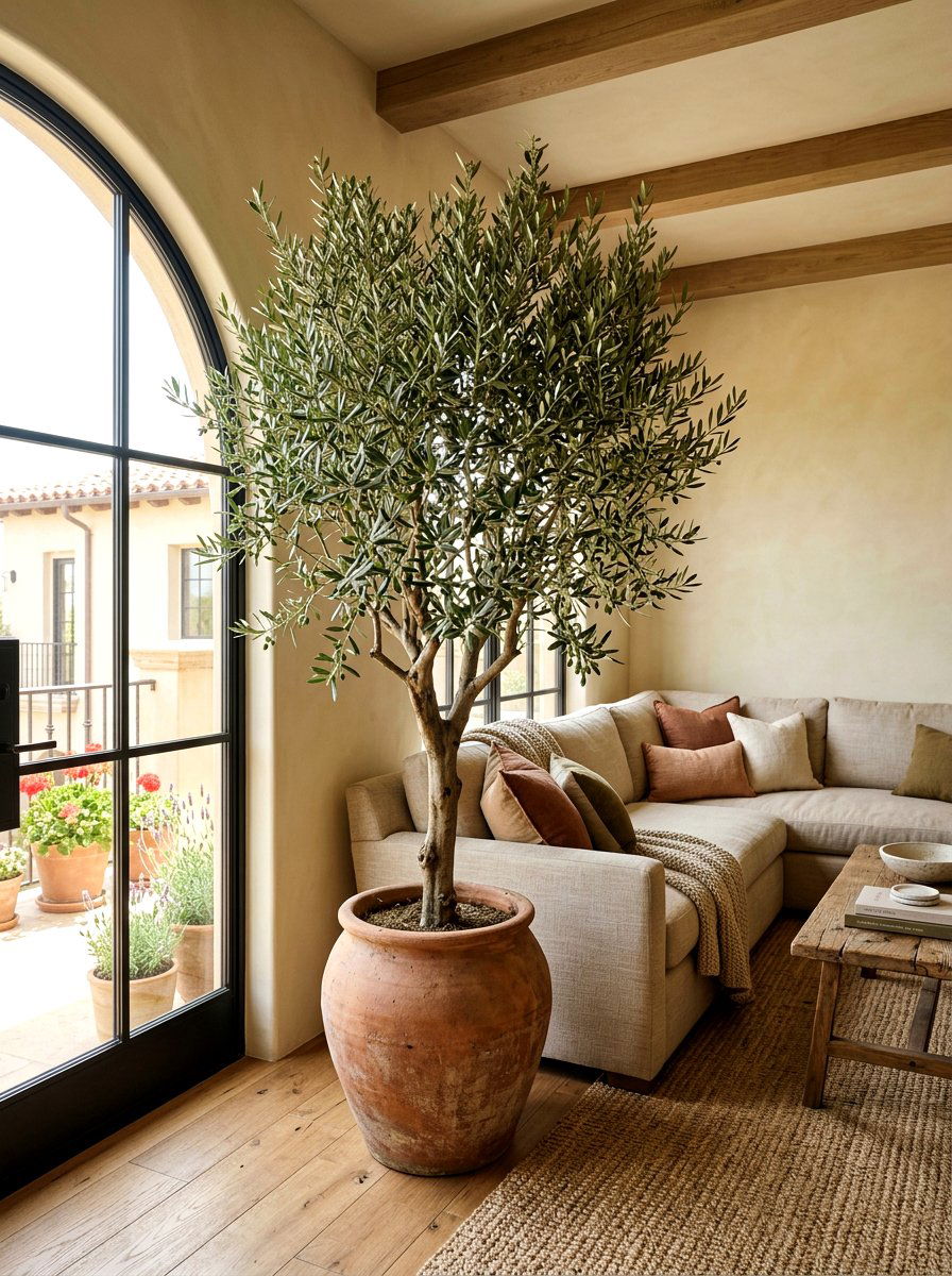 Indoor Olive Tree - 25 Spring Living Room Plant Ideas