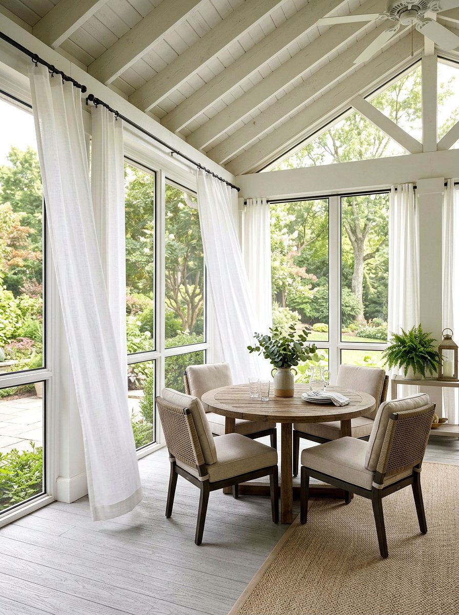 Indoor Outdoor Curtains - 25 Spring Screened Porch Decor Ideas