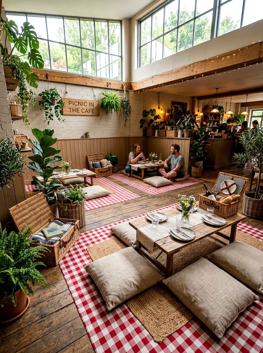 Indoor Picnic Area - 25 Spring Cafe Decor Ideas