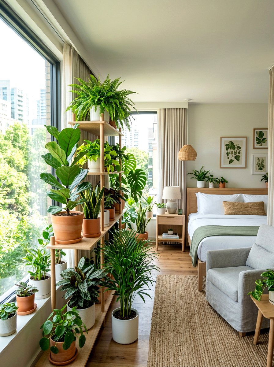Indoor Potted Plants - 25 Spring Hotel Room Decor Ideas