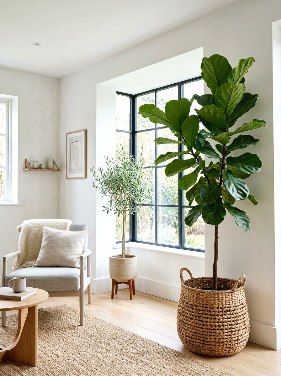 Indoor Potted Trees - 25 Spring Sitting Room Decor Ideas