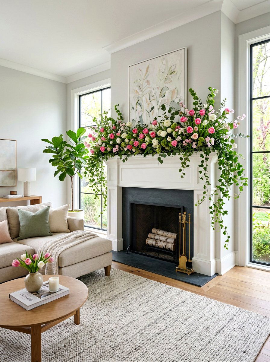 Indoor Spring Floral Installation - 25 Spring Floral Arch Ideas