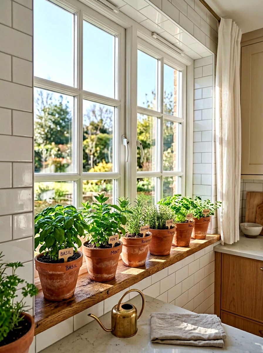 Indoor Terra Cotta Herb Garden - 25 Spring Terra Cotta Decor Ideas