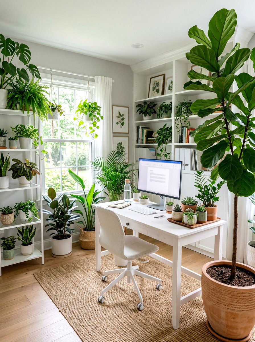Indoor plant collection - 25 Spring Office Decor Ideas