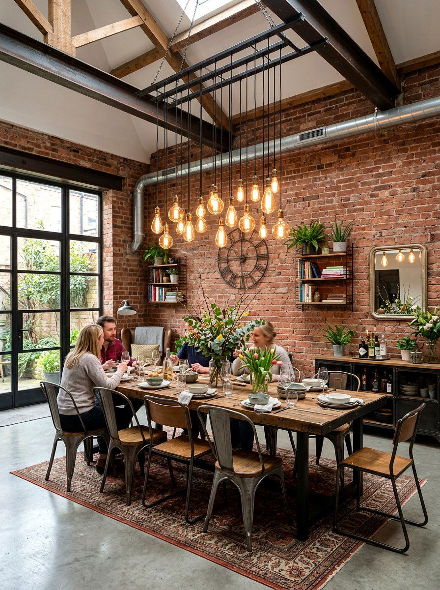 Industrial Edison Bulb Fixture - 25 Spring Dining Room Chandelier Ideas